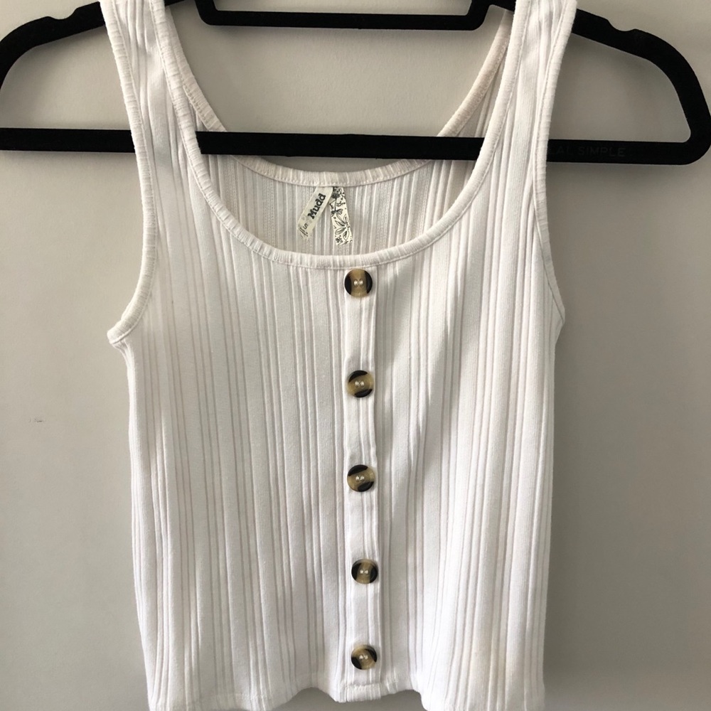 MUDD white cropped tank top